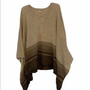 New Sonoma 2X-3X Sweater Poncho in Tan/Brown